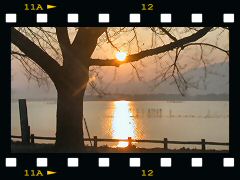 琵琶湖の落日の画像